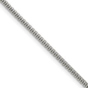 Men's 2.5mm Stainless Steel Round Bismark Mesh Chain Necklace, 20 Inch